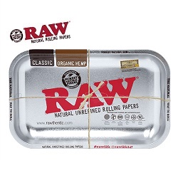 RAW Metal Rolling Tray Silver Small - ロウ  メタルローリングトレイ シルバー（スモール）275mm×175mm